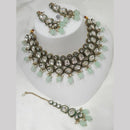 NAFJ Gold Plated Kundan And Beads Choker Necklace Set