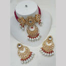 NAFJ Gold Plated Kundan And Beads Choker Necklace Set