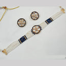 NAFJ Gold Plated Kundan And Beads Choker Necklace Set