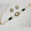 NAFJ Gold Plated Kundan And Beads Choker Necklace Set