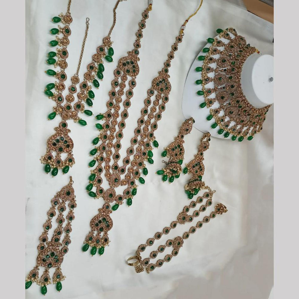 NAFJ Gold Plated Austrian Stone Bridal Set