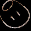 NAFJ Rose Gold \ Silver Plated American Diamond Combo Set 