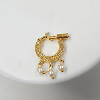 NAFJ Gold Plated Austrian Stone Nose Ring