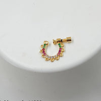 NAFJ Gold Plated Austrian Stone Nose Ring