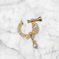 NAFJ Gold Plated Austrian Stone Nose Ring