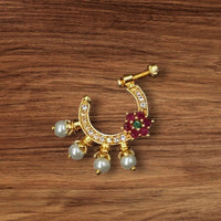 NAFJ Gold Plated Austrian Stone Nose Ring