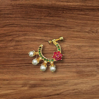 NAFJ Gold Plated Austrian Stone Nose Ring