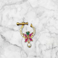NAFJ Gold Plated Austrian Stone Nose Ring