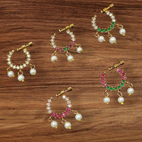 NAFJ Gold Plated Austrian Stone Nose Ring
