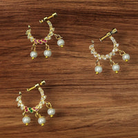 NAFJ Gold Plated Austrian Stone Nose Ring