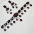 NAFJ Silver Plated American Diamond Necklace Set