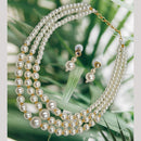 NAFJ Gold Plated Pearl Necklace Set 