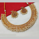 NAFJ Gold Plated Crystal And Pearl Necklace Set