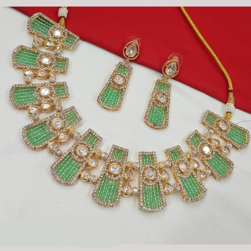 NAFJ Gold Plated Crystal And Austrian Beads Necklace Set