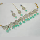 NAFJ Gold Plated Kundan And Austrian Pearl Choker Necklace Set