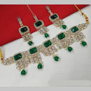 NAFJ Gold Plated Crystal And Austrian Pearl Choker Necklace Set 
