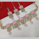 NAFJ Gold Plated Crystal And Austrian Pearl Choker Necklace Set