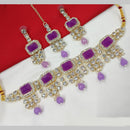 NAFJ Gold Plated Crystal And Austrian Pearl Choker Necklace Set