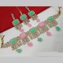 NAFJ Gold Plated Crystal And Austrian Pearl Choker Necklace Set
