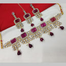 NAFJ Gold Plated Crystal And Austrian Pearl Choker Necklace Set
