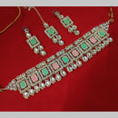 NAFJ Gold Plated Kundan And Austrian Pearl Choker Necklace Set