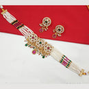 NAFJ Gold Plated Pota And Pearl Choker Necklace Set 