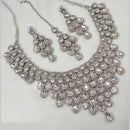 NAFJ Silver Plated Crystal Stone Necklace Set 