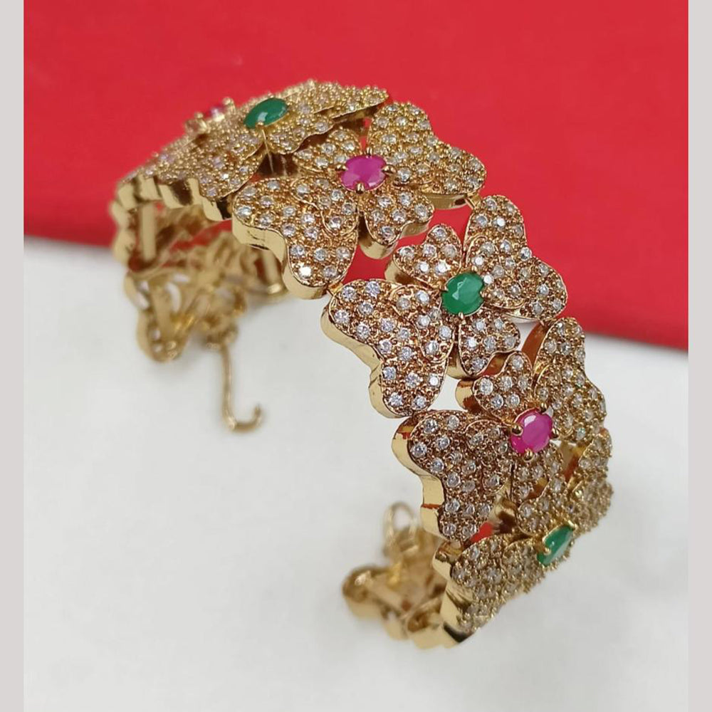 NAFJ Gold Plated American Diamond Adjustable  Bracelet