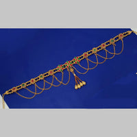NAFJ Gold Plated Austrian Stone And Pearl Kamarbandh