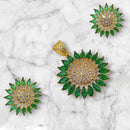 NAFJ Gold Plated American Diamonds Pendant Set