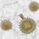 NAFJ Gold Plated American Diamonds Pendant Set