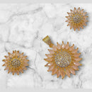 NAFJ Gold Plated American Diamonds Pendant Set