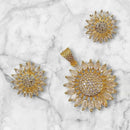 NAFJ Gold Plated American Diamonds Pendant Set