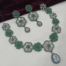 NAFJ Silver Plated American Daimonds Necklace Set 