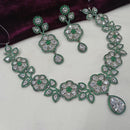 NAFJ Silver Plated American Daimonds Necklace Set 