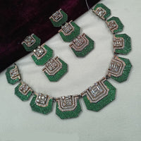 NAFJ Rose Gold Plated American Daimonds Necklace Set