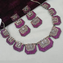 NAFJ Rose Gold Plated American Daimonds Necklace Set