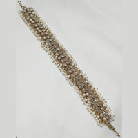 NAFJ Gold Plated Traditional Shiny Crystals And Pearls Sheeshphool