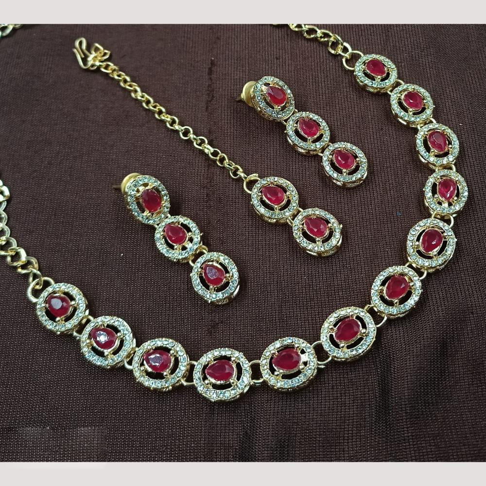 NAFJ Sparkling Crystal And Austrian Stone Designer Necklace Set