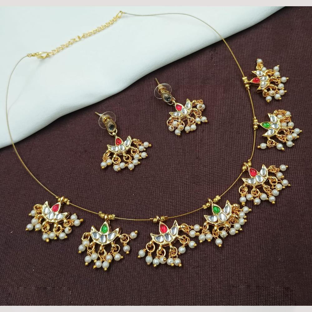 NAFJ Premium Special Occasions Kundan And Pearl Necklace Set
