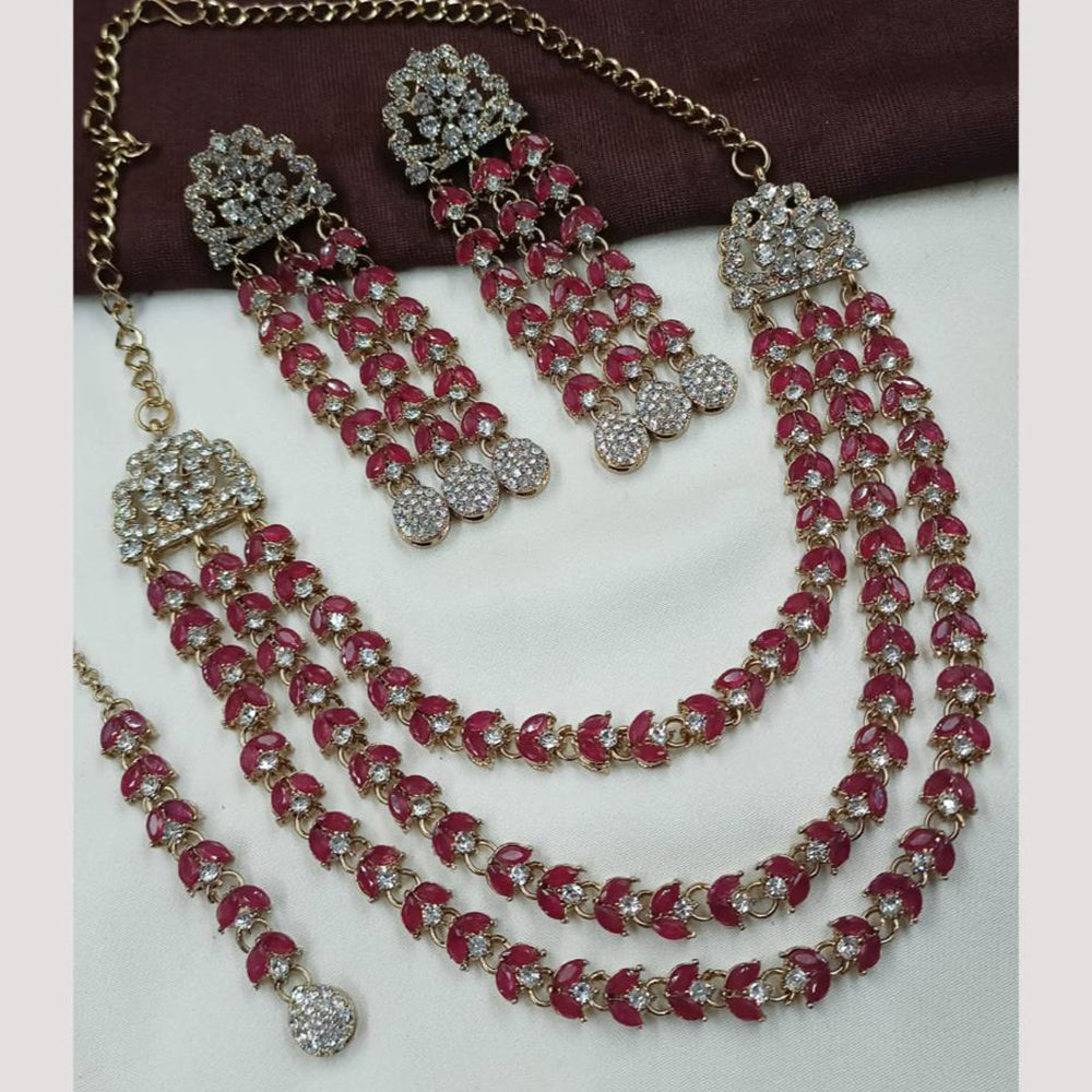 NAFJ Sparkling Crystal And Austrian Stone Designer Necklace Set