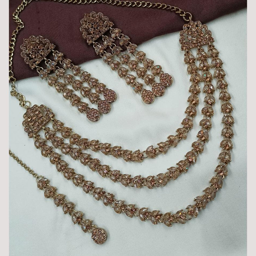 NAFJ Sparkling Crystal And Austrian Stone Designer Necklace Set