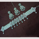 NAFJ Sparkling Crystal And Austrian Stone Designer Pearl Choker Necklace Set