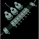 NAFJ Sparkling Crystal And Austrian Stone Designer Pearl Choker Necklace Set