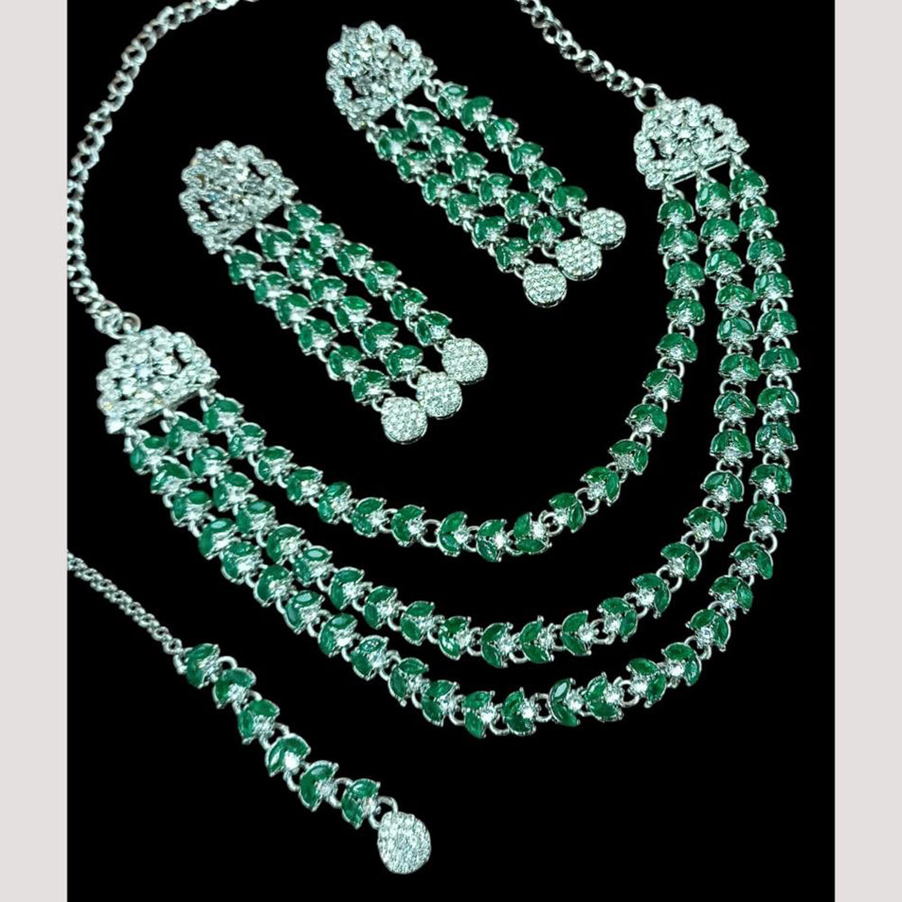 NAFJ Sparkling Crystal And Austrian Stone Designer Necklace Set