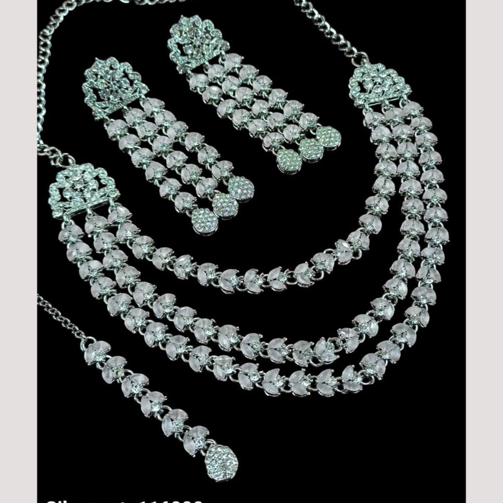 NAFJ Sparkling Crystal And Austrian Stone Designer Necklace Set