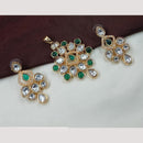 NAFJ Stylish Kundan Pendant Set With Matching Earrings