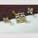 NAFJ Stylish Kundan Pendant Set With Matching Earrings