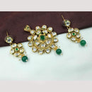 NAFJ Stylish Kundan Pendant Set With Matching Earrings