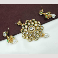 NAFJ Stylish Kundan Pendant Set With Matching Earrings
